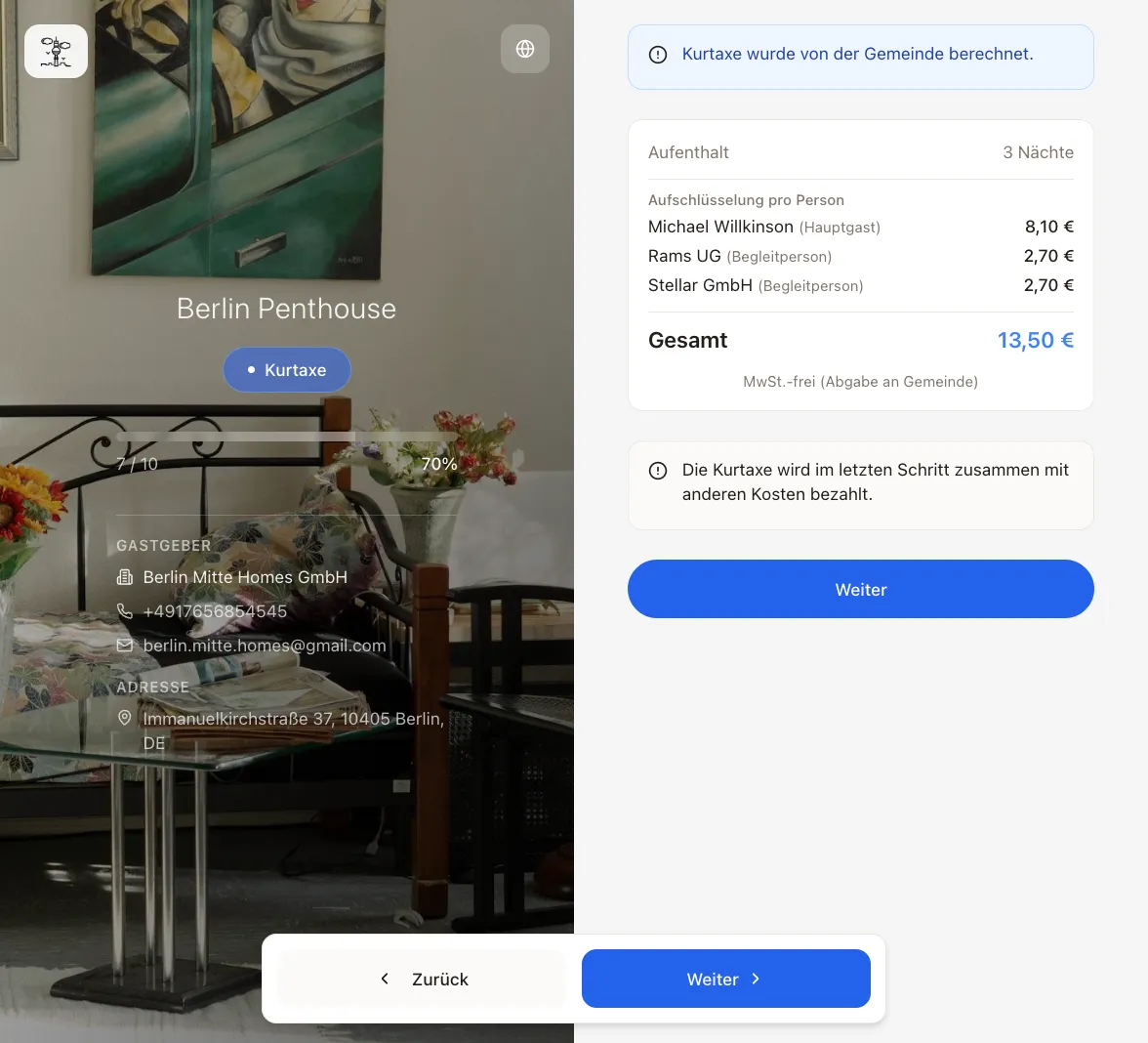 Probably the most sophisticated online check-in on the market - Step 7 / 8
